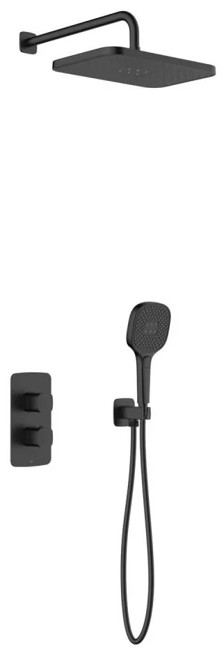 KFA Armatura 5759-501-81 - Sprchová súprava s termostatickou podomietkovou batériou MALAGA čierna