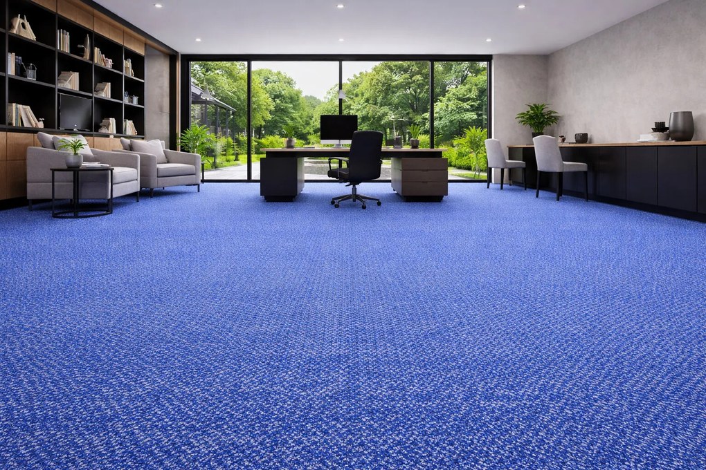 Balta, Koberec metráž Fortessa SDE New 177, na mieru, šíře 4m, modrá, ab (mriežka), chodba / predsieň