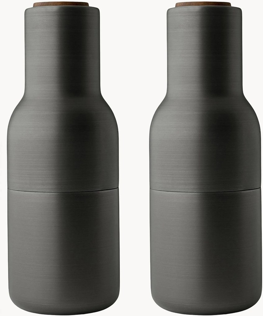 Mlynčeky na soľ a korenie's vrchnákmi z orechového dreva Bottle Grinder, 2 ks