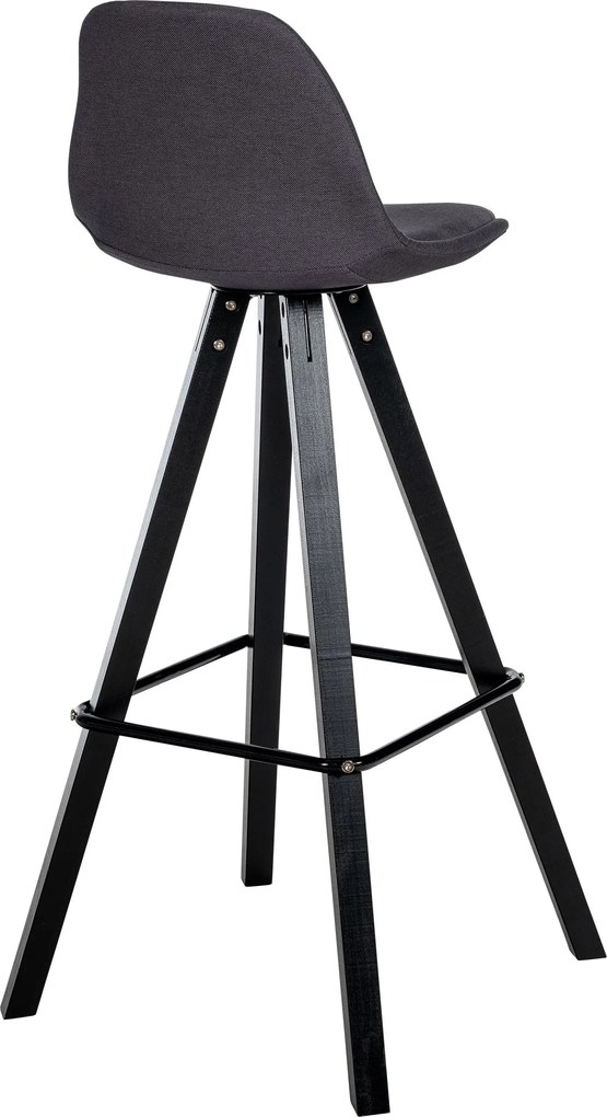 Barová stolička Corbin Square - látka, čierny rám - tmavošedá