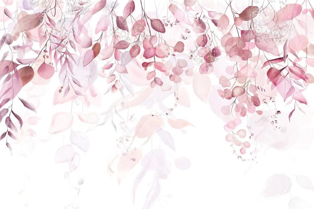 Samolepiaca tapeta jemné ružové listy