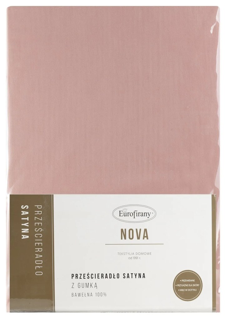 MAKOSATÉNOVÉ PRESTIERADLO NOVA 200X220 CM, VÝŠKA 30 CM PÚDROVO RUŽOVÉ