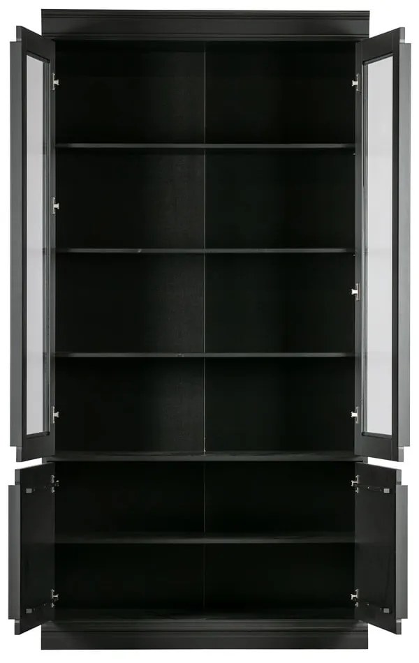 Čierna vitrína z borovicového dreva 110x215x44 cm Organize – WOOOD