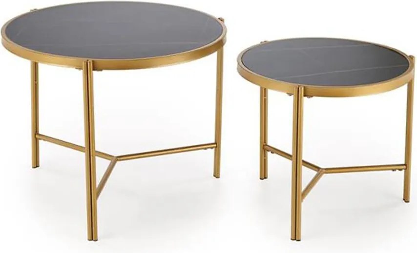 Konferenčný stolík Fatima čierna mramor/zlatá