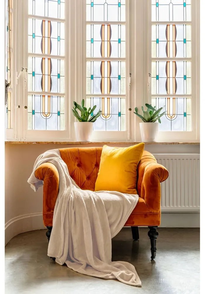 Béžová mikroplyšová deka Tiseco Home Studio, 220 x 240 cm