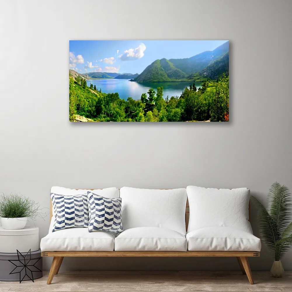 Obraz na plátne Les jazero hory príroda 140x70 cm