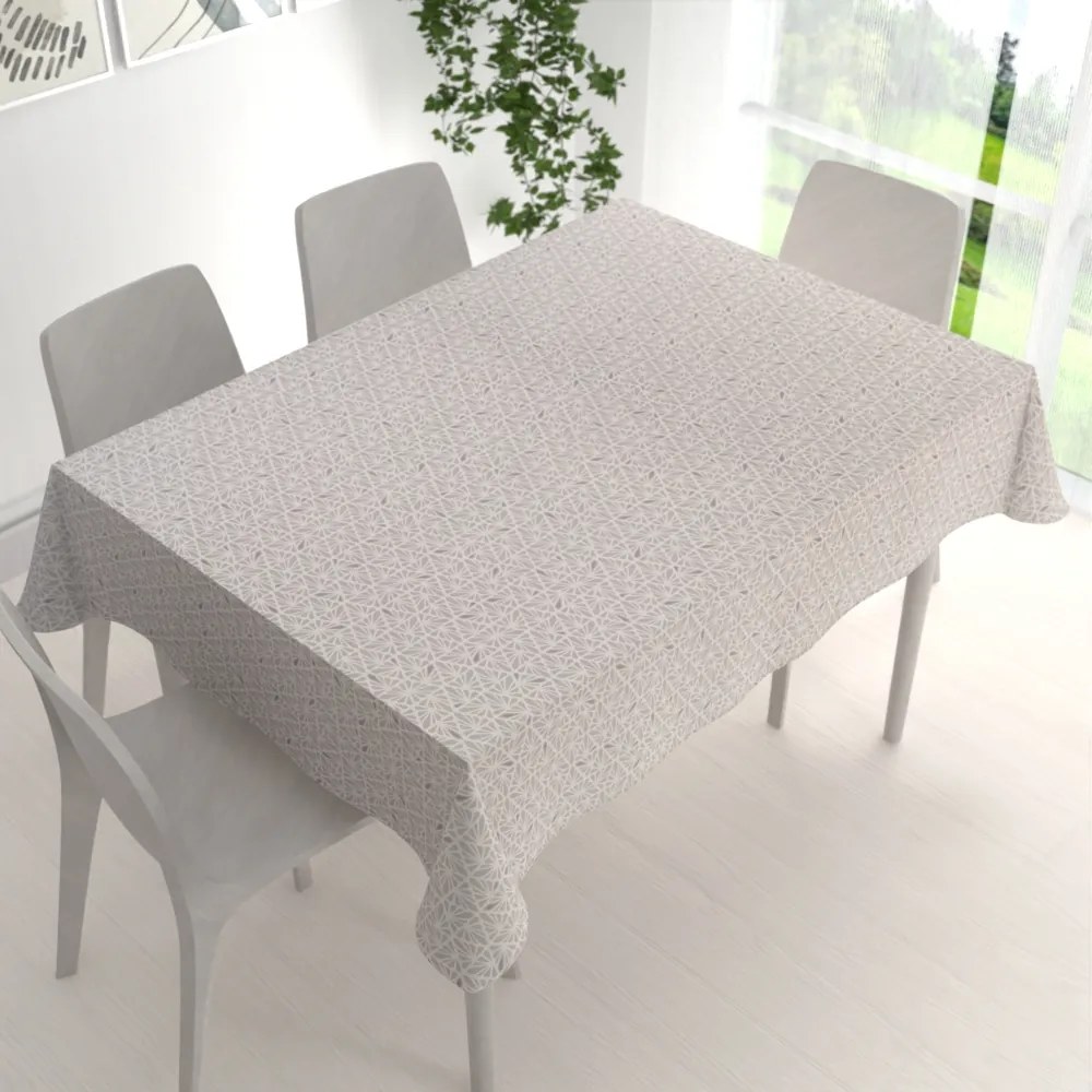 Biante Bavlnený obdĺžnikový obrus Sandra SA-628 Sivobéžová mozaika na bielom 140x200 cm