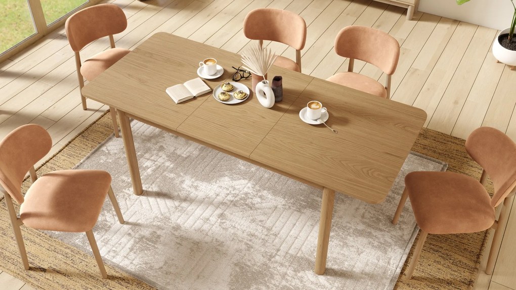 ALDO Terakota (látka Danny 204) / lakovaný dubový rám – DREVENÁ STOLIČKA DO OBÝVAČKY, JEDÁLNE A KUCHYNE V RETRO ŠTÝLE