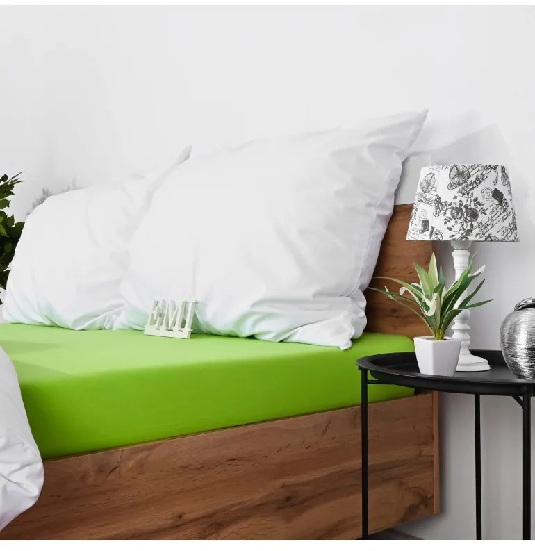 Plachta posteľná zelená jersey EMI, Detská plachta 80x160