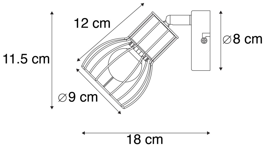 Moderné bodové svetlo čierna oceľ nastaviteľné - Botu