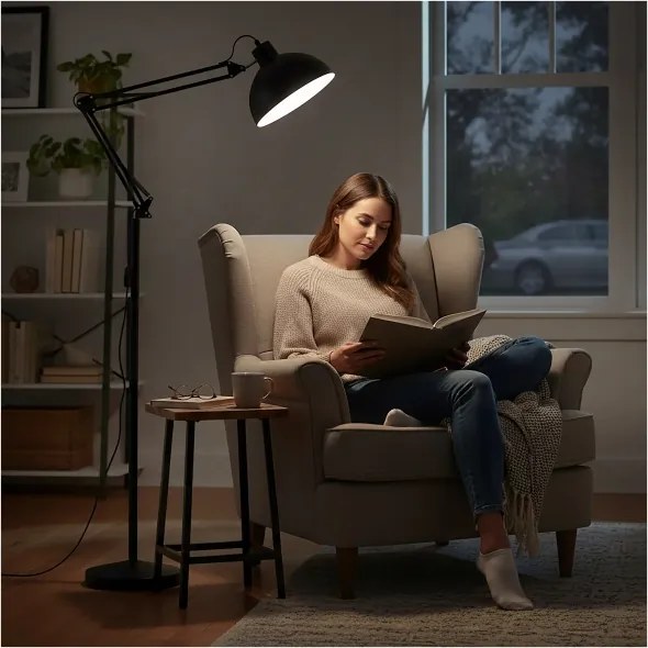 BRILAGI - Flexibilná stojacia lampa TASKER 1xE27/60W/230V 157 cm čierna