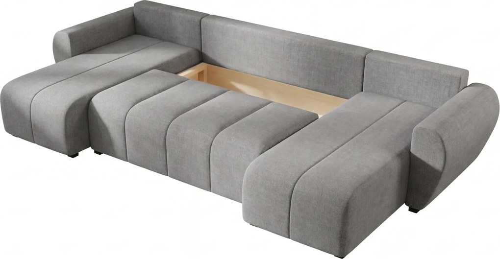 Rozkladacia obojstranná sedacia súprava do U SEVIO 311x145 cm, sivá + 2 vankúšiky ZDARMA