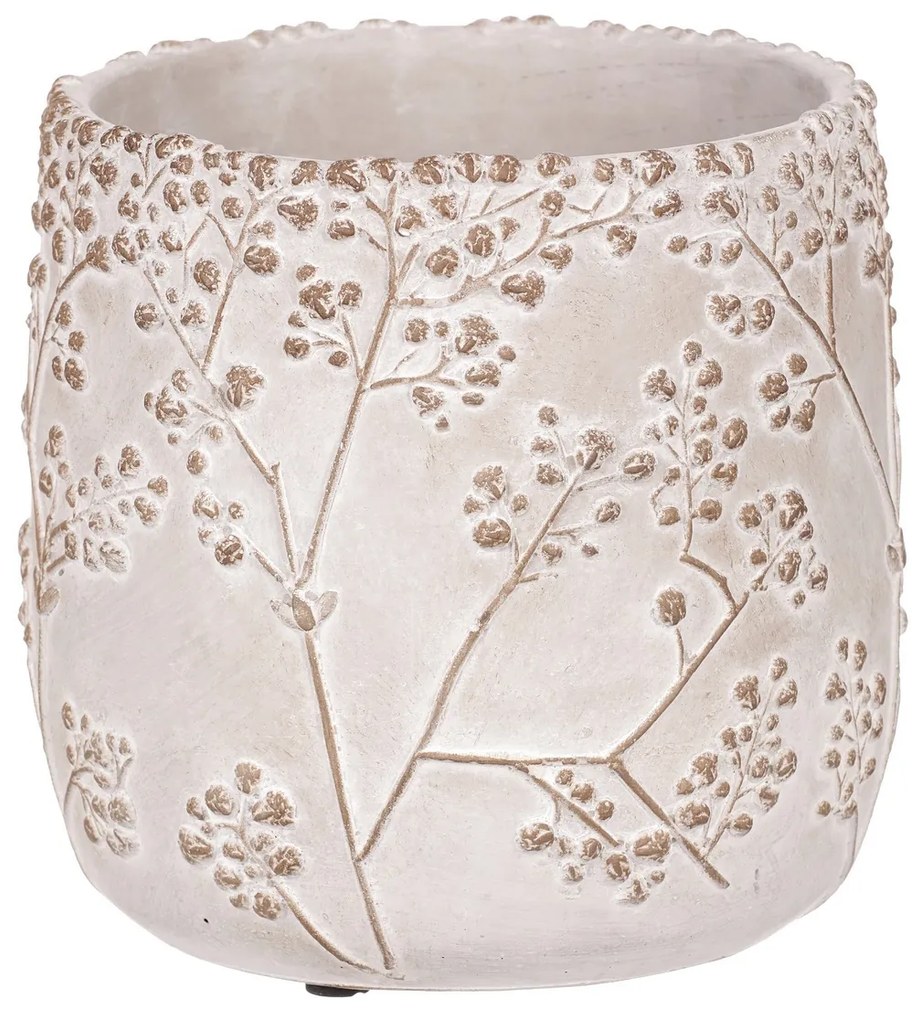 Betónový obal s dekorom gypsophily, 20 x 19 x 20 cm