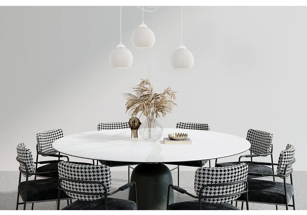 Závesné svietidlo Riffle Round Spider, 3x biele sklenené tienidlo, w