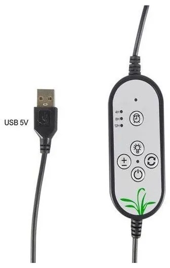 LED Stmievateľná stolná lampa s klipom na pestovanie rastlín LED/15W/5V