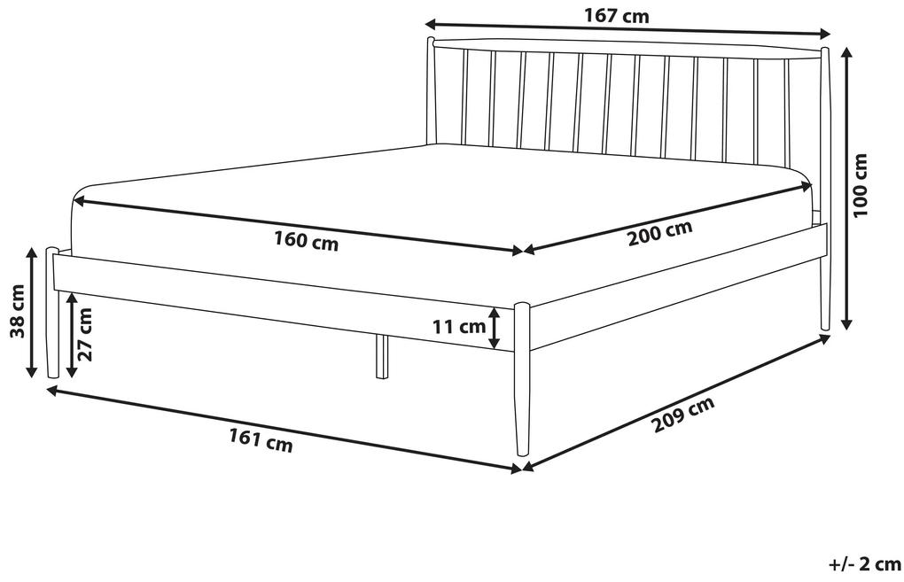 Kovová posteľ 160 x 200 cm biela MAURS Beliani