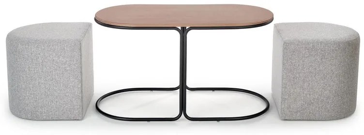 Konferenčný stolík Pampa, orech / sivá