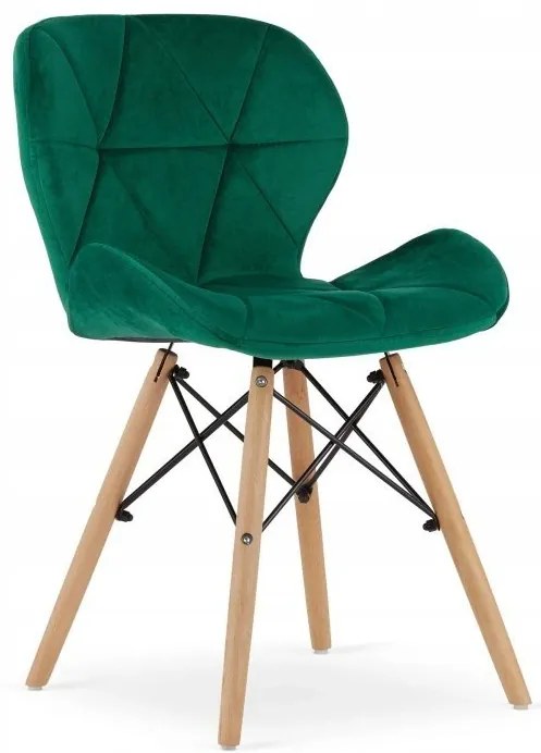 Jedálenská zostava TODI 60cm okrúhly stolový set čierny + 2 stoličky LAGO zelené