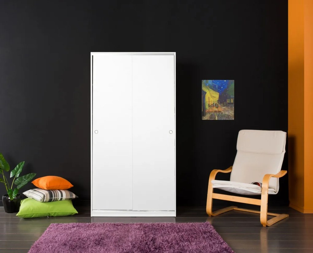 Šatníková skriňa Swed 94 cm biela