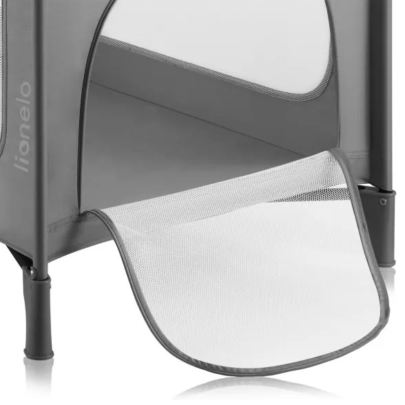 Lionelo - cestovná postieľka JASMIN EASY FOLD sivý kameň