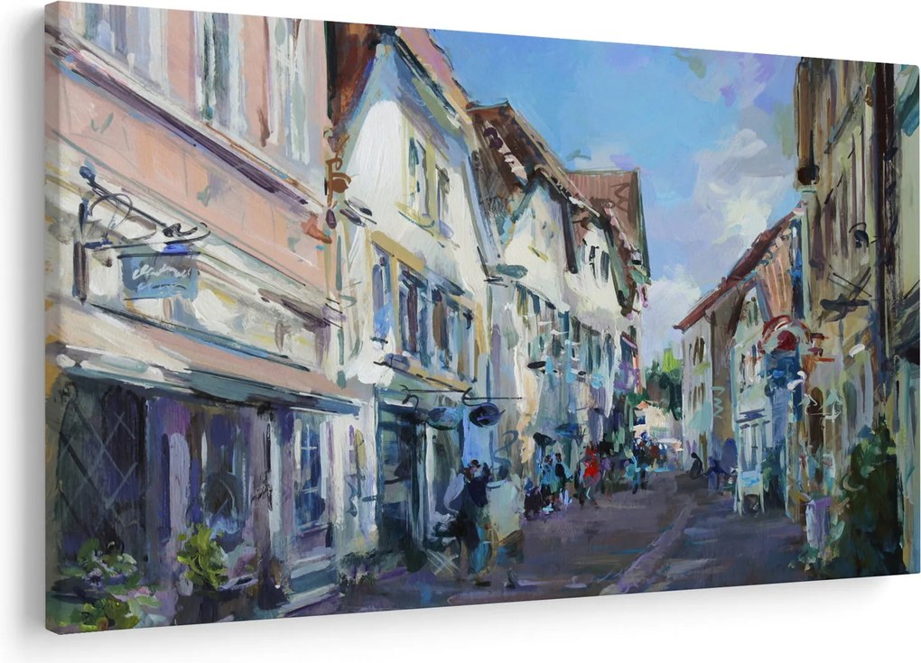 Obraz - Ulička starého mesta, akrylová maľba (90x60 cm)