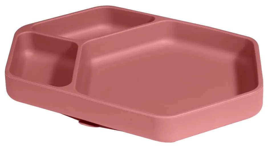 Červený silikónový detský tanier 16x25 cm – Kindsgut