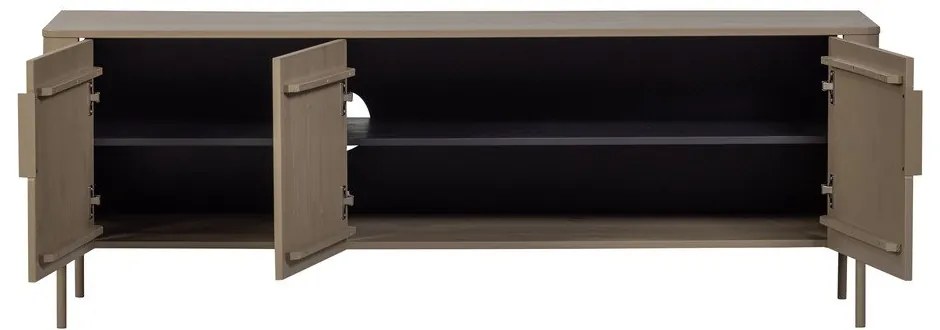 Taupe TV stolík z borovicového dreva 154x56x44 cm Gunnar – WOOOD