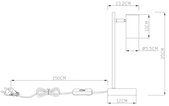 Globo 57911TS - Stolná lampa ROBBY 1xGU10/5W/230V šedá/antracit