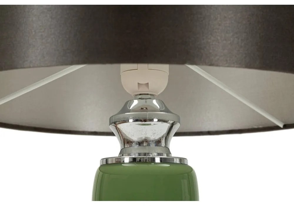 Zeleno-sivá stolná lampa s textilným tienidlom (výška 57 cm) Eva – Mauro Ferretti