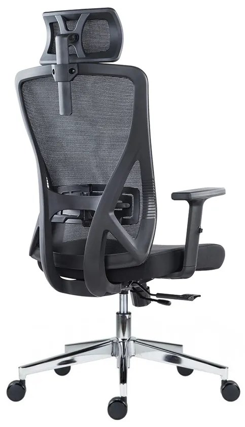 Kancelárska ergonomická stolička Neoseat FLEX PRO — sieť / látka, čierna, nosnosť 150 kg