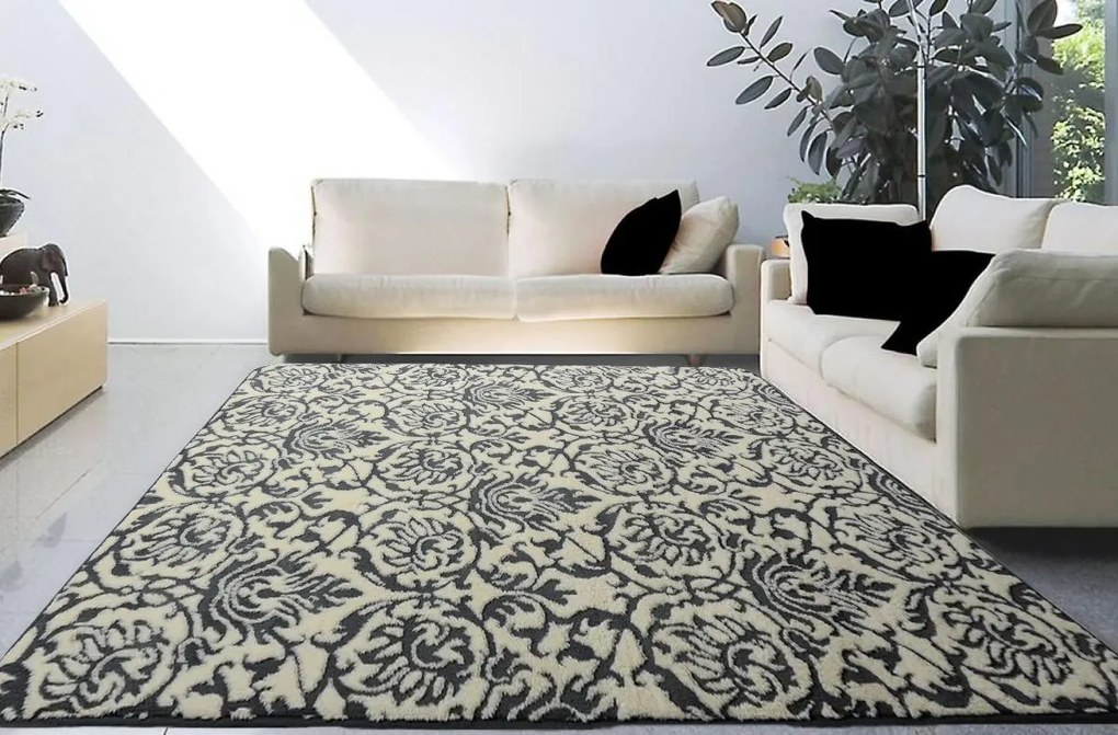 Tutumi Barcelona, plyšový 3D koberec 140x200cm, šedá, SHG-04004