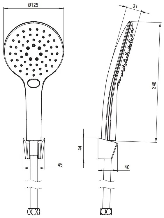 Deante Lupo, sprchový set s pevným držiakom na ručnú sprchovú hlavicu, oceľová, DEA-NLU_F41K