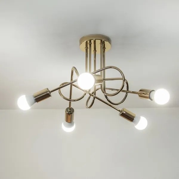 Prisadený luster OXFORD 5×E27/15W/230V zlatý