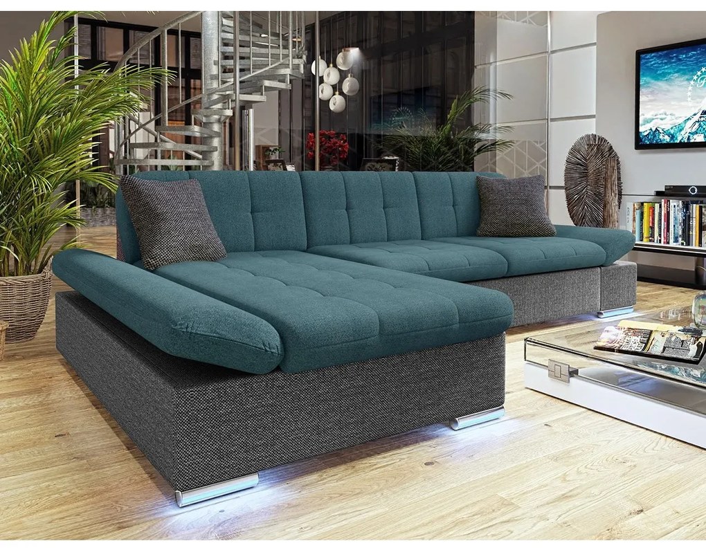 Rohová sedačka Laviva LED, Dostupné poťahy: ekokoža Soft 011 + Bristol 2460, Strana: ľavá