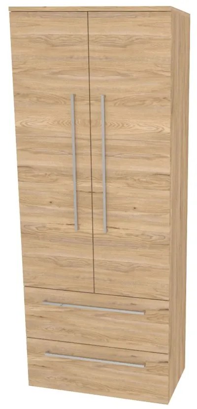 Mereo Bino, kúpeľňová skrinka vysoká 163 cm, dvojitá, Multidecor, Jaseň horský, MER-CN699JASH