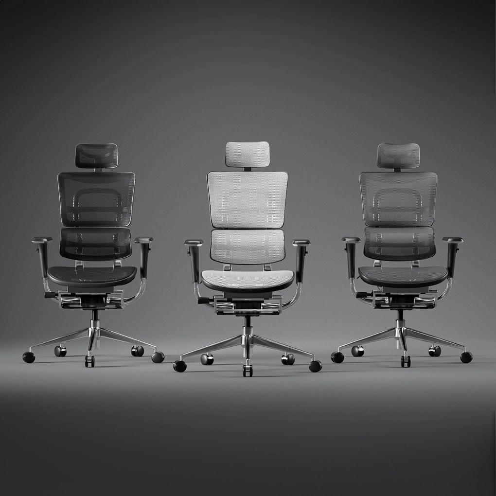 Ergonomická kancelárska stolička s podnožkou Normal Size, čierna: Diablo V-Master