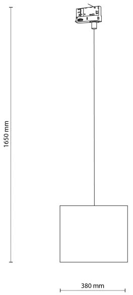 Luster na lanku 3-fáz. lišto. systému TRACER 1xE27/15W/230V pr. 30 cm čierna/šedá