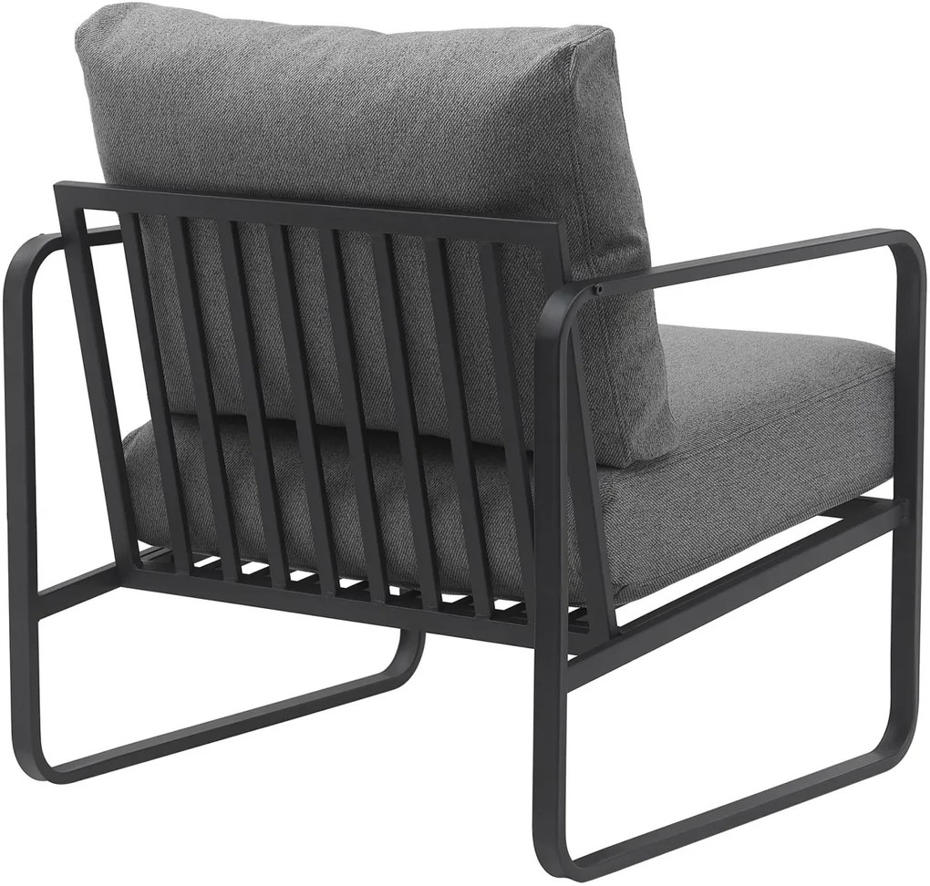 Design-Shop Kreslo Manea - látka / kov - Tmavo sivá