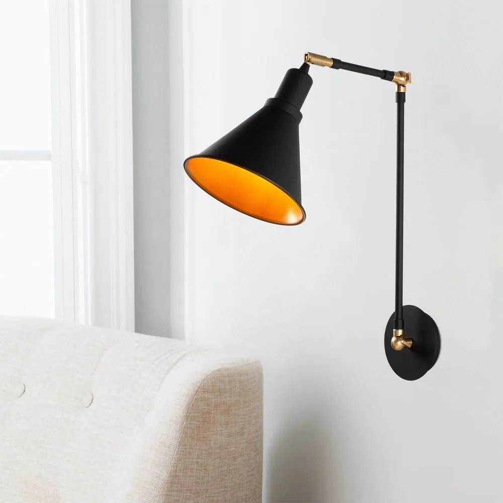 Čierne nástenné svietidlo Berceste – Opviq lights