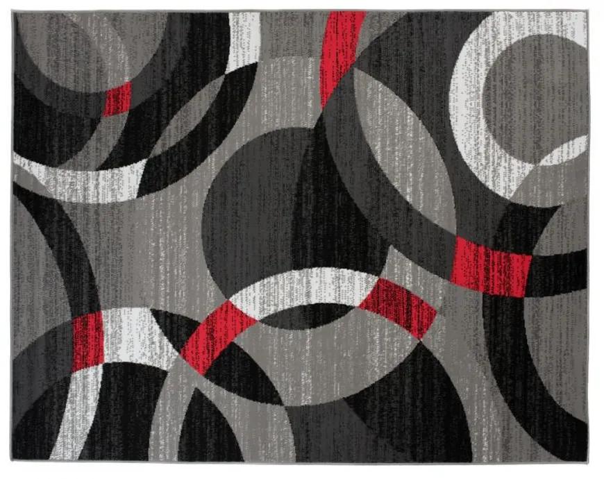 Kusový koberec PP Alex sivočervený 140x200cm