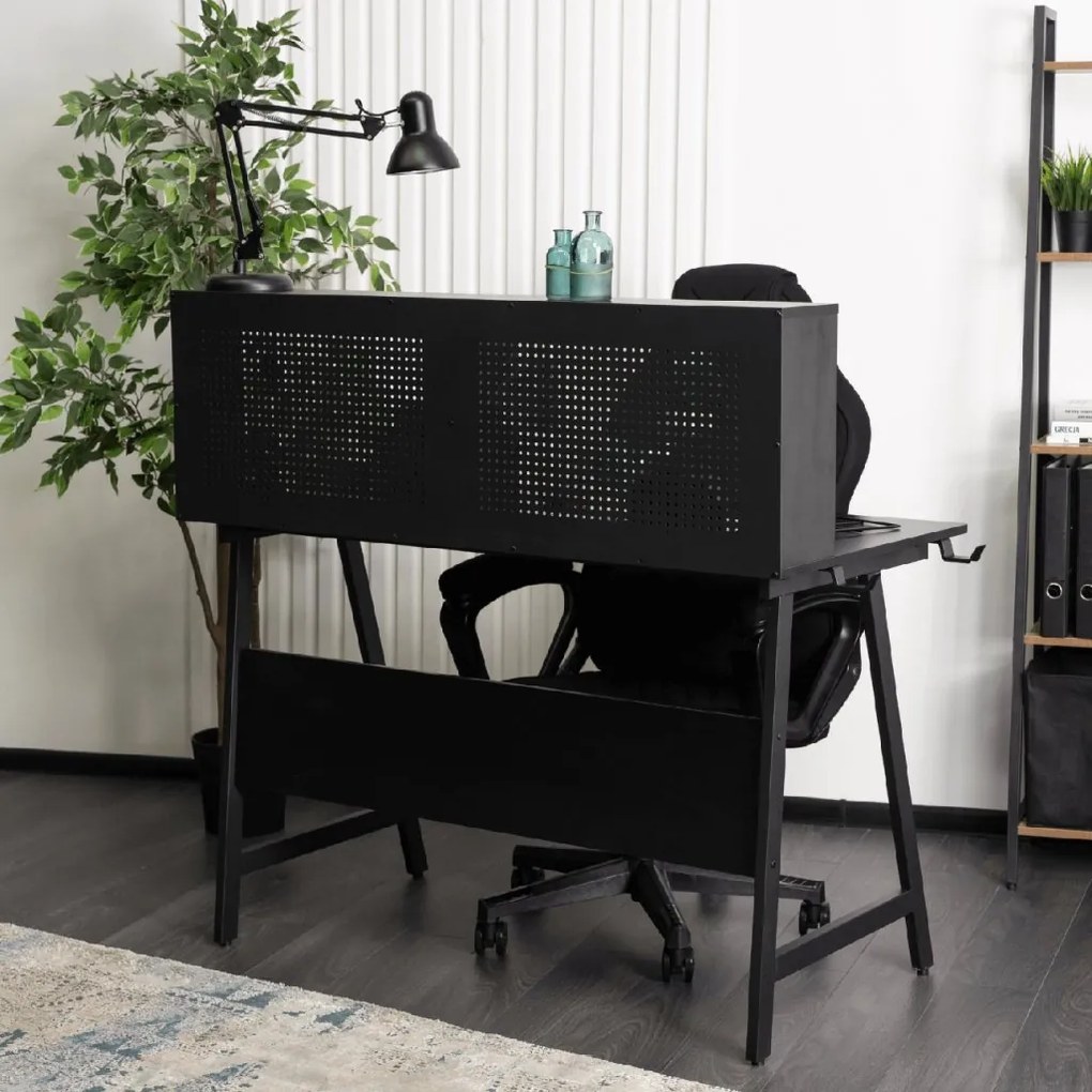 PROXIMA.store - Industriálny písaci stôl ICE FARBA: čierna