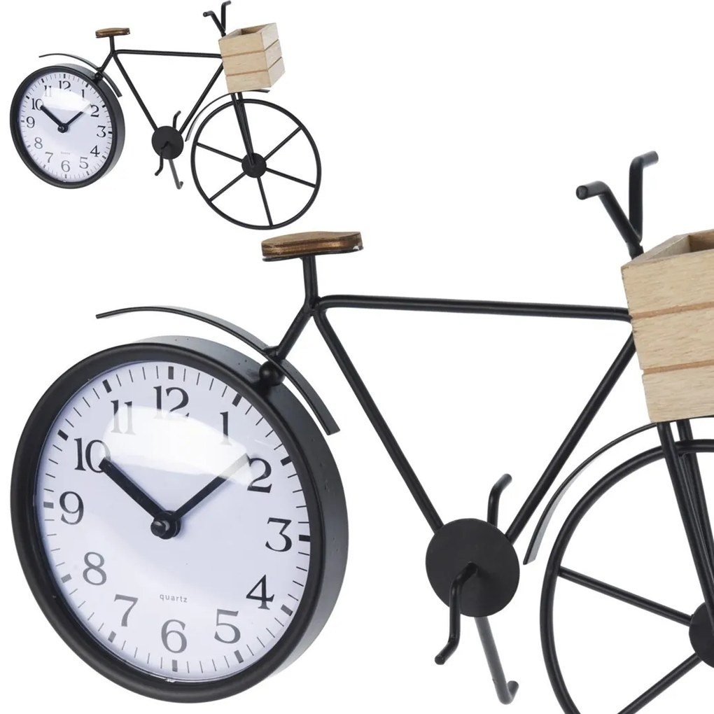 H&S Decoration Stolné hodiny Bicycle, čierna