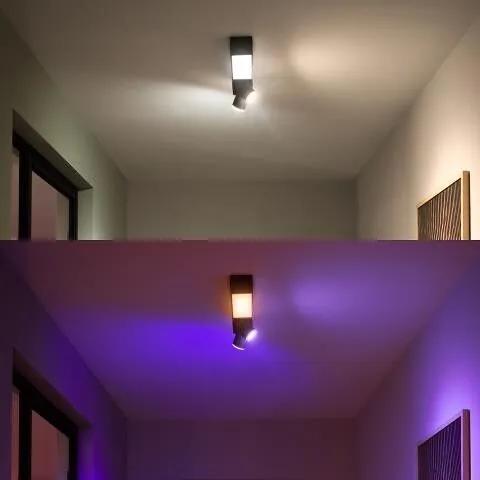 PHILIPS HUE Prisadené stropné LED inteligentné osvetlenie HUE CENTRIS s funkciou RGB, 11W, 2xGU10, 5,7W, teplá b