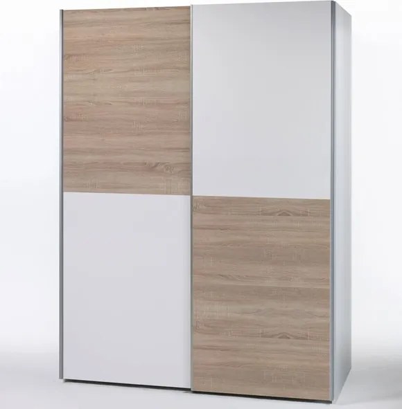 Šatníková skriňa Puls, biela/dub sonoma