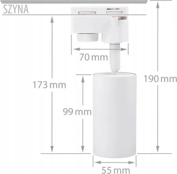 LED koľajnica 2m + 6x GU10 bodové žiarovky - sada