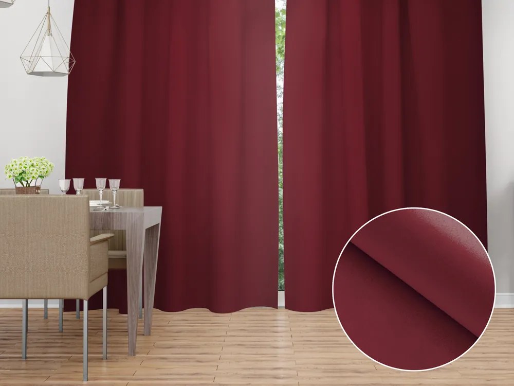 Biante Dekoračný záves TF-095 Vínovo červený bez vzoru - š. 150 cm 150x140 cm