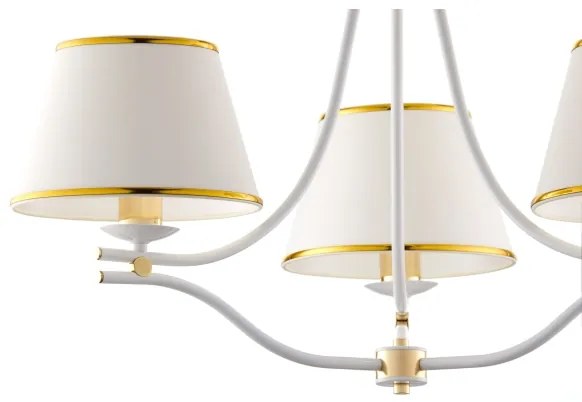 Jupiter 2085 - Luster na reťazi SAMBA 3xE27/15W/230V biela/zlatá