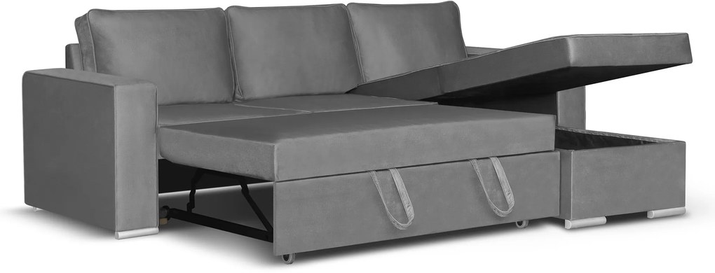 Rozkládací rohová sedací souprava PANORAMO L Hnědá