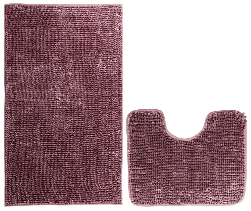 Restilo Sada kúpeľňových predložiek Bati vínová, 2 ks 50 x 80 cm, 40 x 50 cm