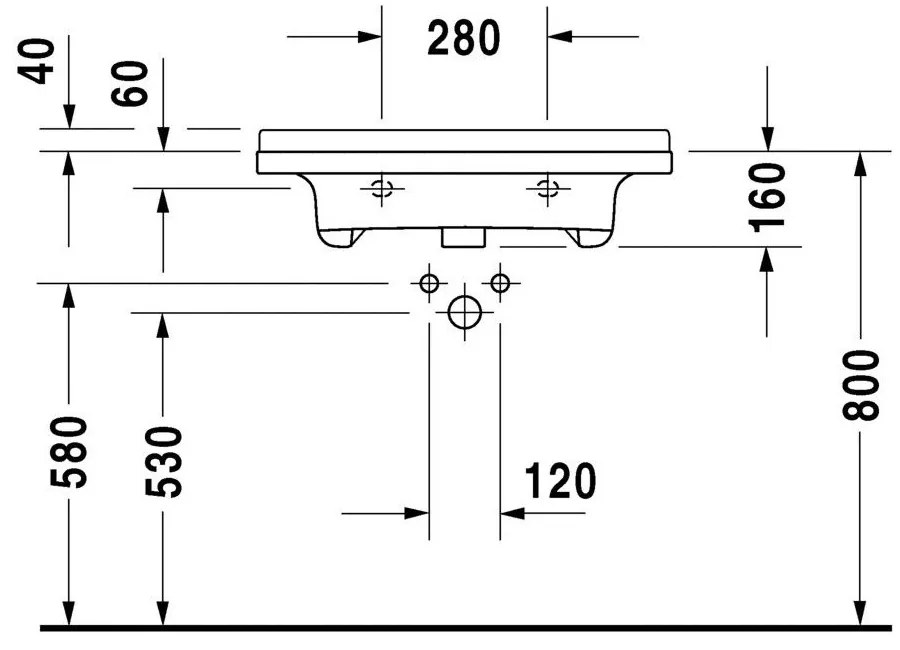 DURAVIT Starck 3 závesné umývadlo bezbariérové, s otvorom, s prepadom, 700 mm x 545 mm, s povrchom WonderGliss, 03097000001